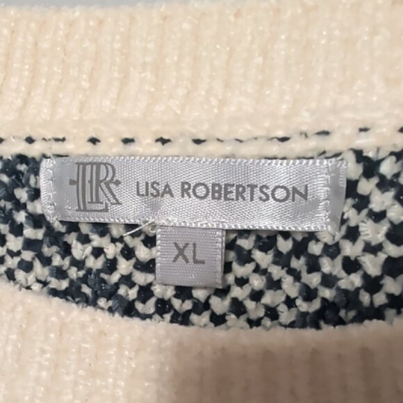 Nordic Patterned Crew Neck Sweater - Cream and Black - Picture 2 of 7